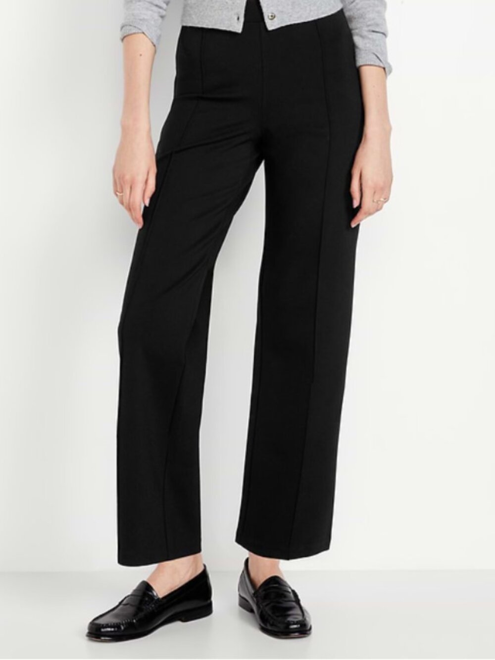 Old Navy Black Stevie Straight Pants High Waist Built-in Sculpting